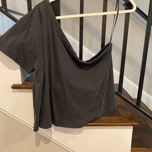 Free People Grey One Shoulder Top